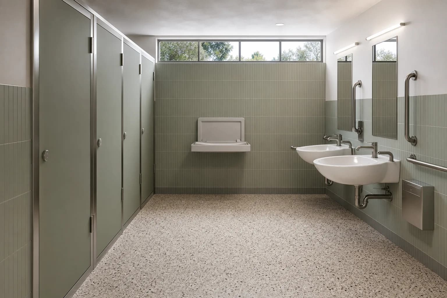 Blocs sanitaires préfabriqués Karmod sur un site