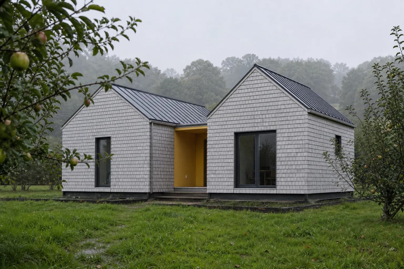 Maison modulaire Duo 45 dans un verger normand