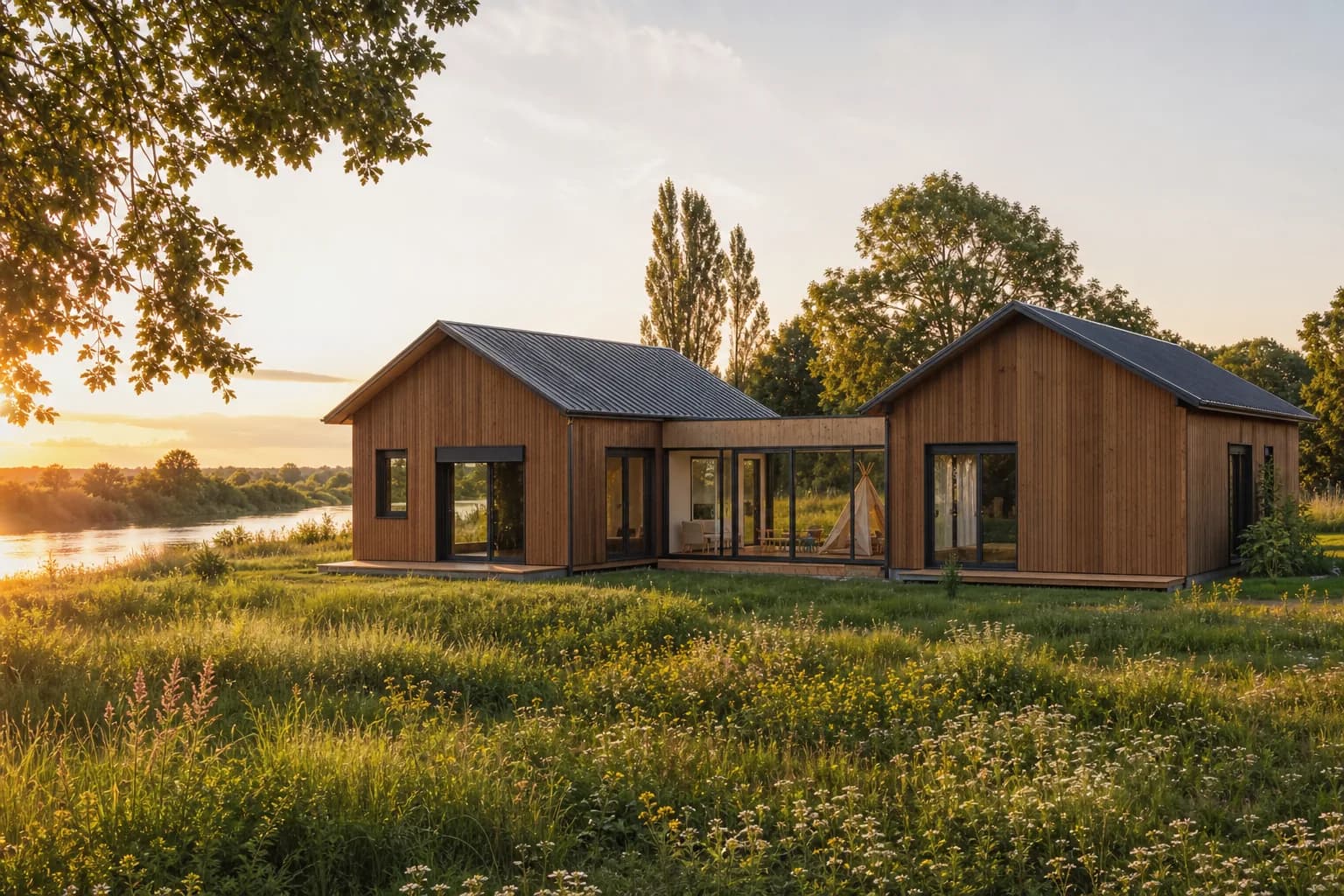 Maison modulaire Familiale 90 au bord de la Loire
