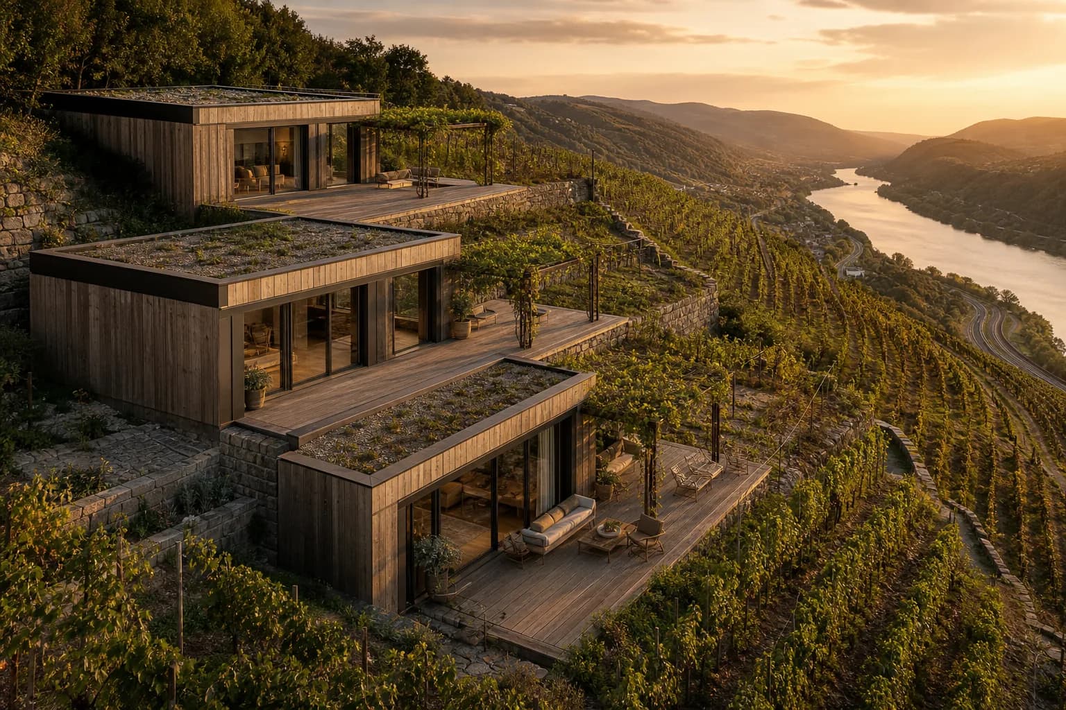 Maison modulaire Terrasse 135 sur les coteaux du Rhône