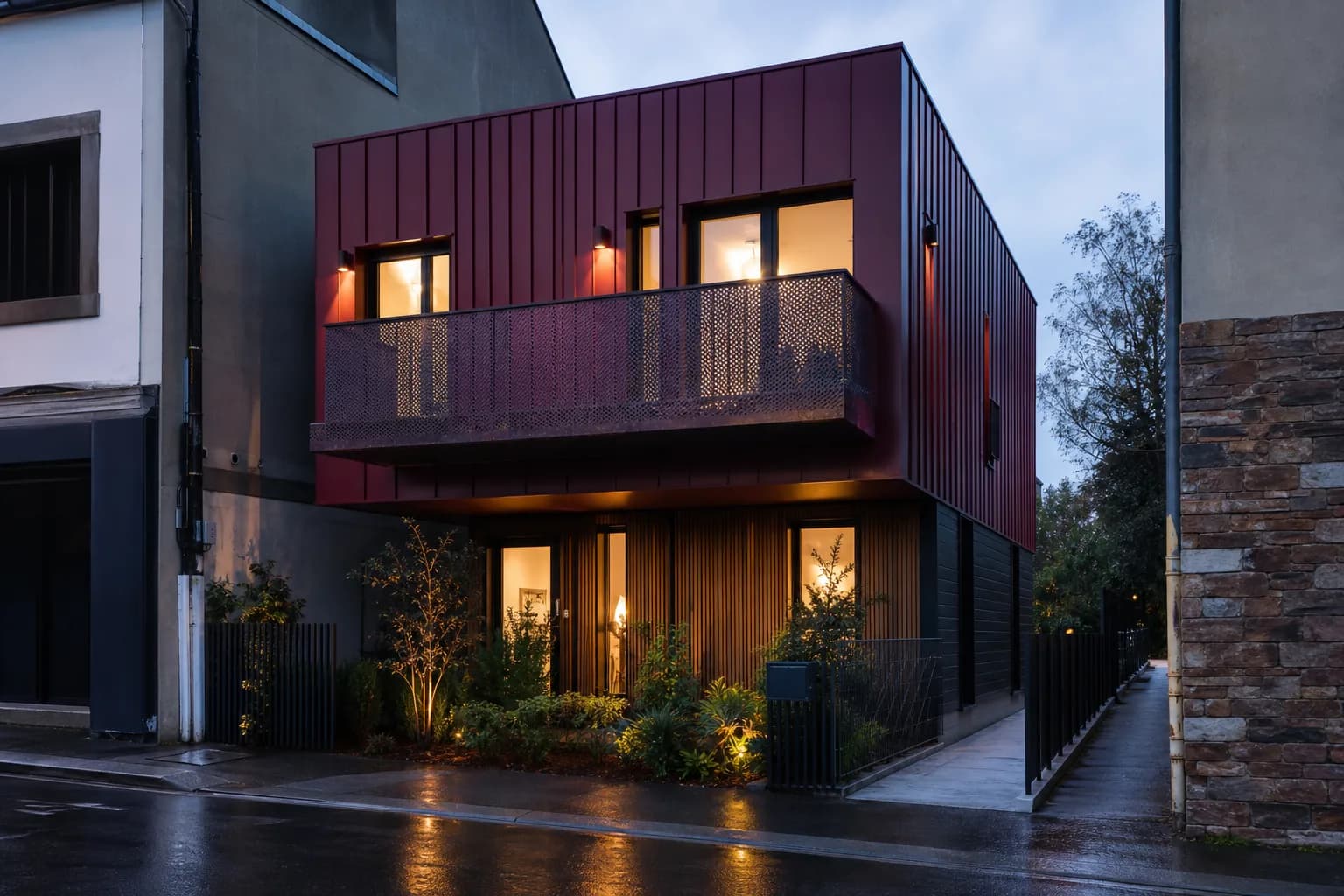 Maison acier léger Étage 110 sur une parcelle urbaine