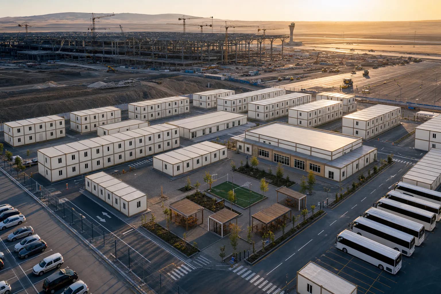 Base de chantier aéroportuaire Karmod de 900 personnes