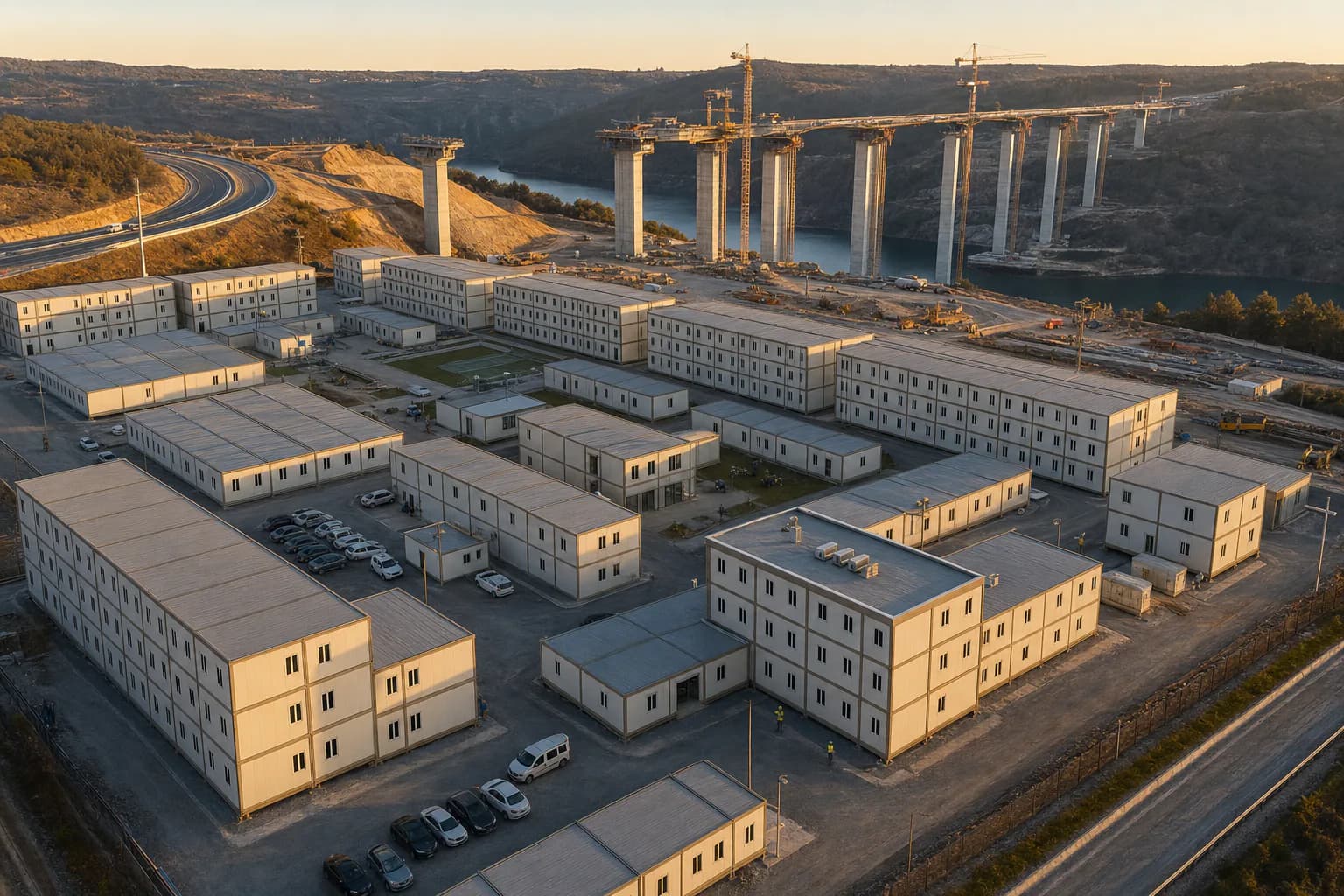 Mobilisation Karmod de 1 000 personnes près d'un chantier autoroutier et d'un pont