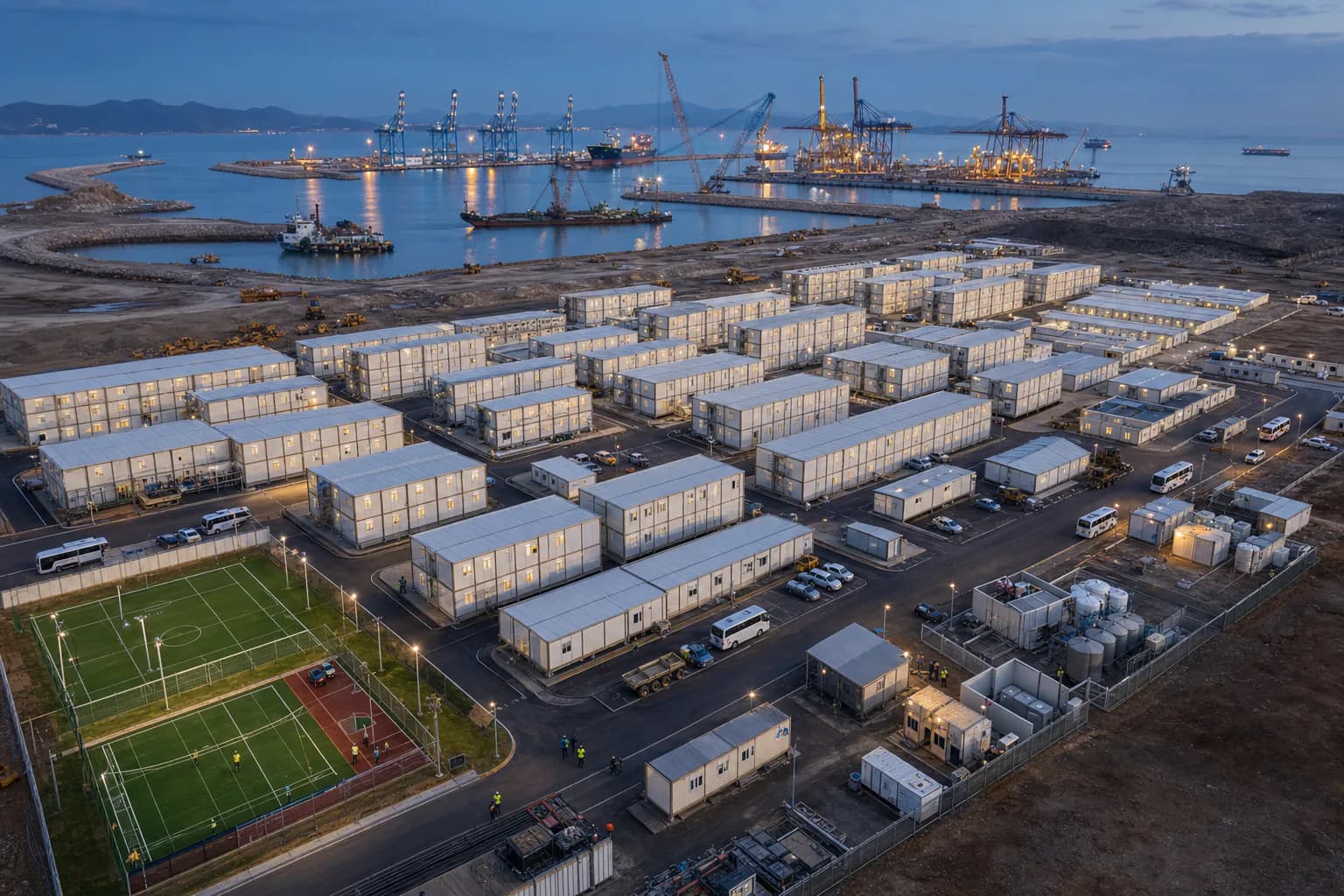 Mobilisation portuaire Karmod de 1 800 personnes au bord d'un terminal en extension