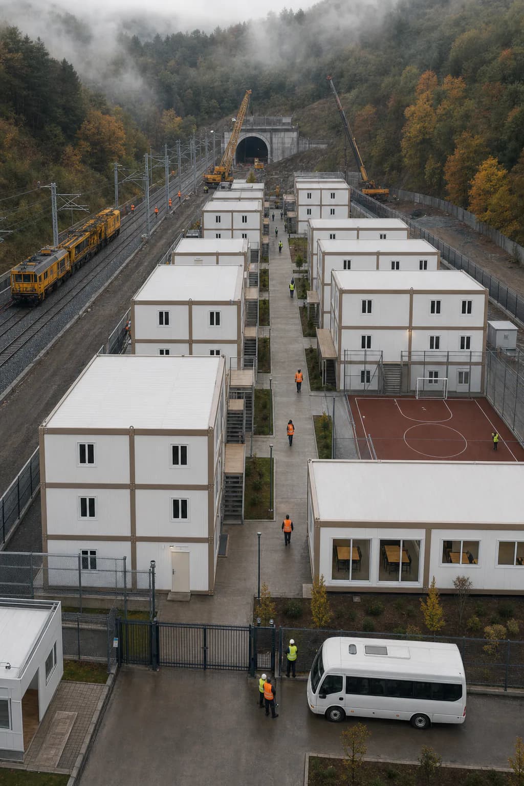 Mobilisation Karmod verticale de 300 personnes près d'un tunnel ferroviaire