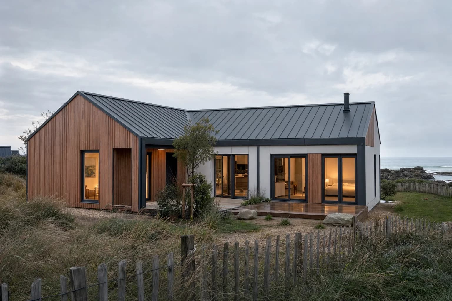 Maison modulaire Karmod préfabriquée et assemblée sur un terrain